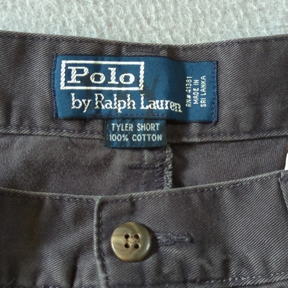 VTG Polo Ralph Lauren Tyler Short Mens 32 Gray Pleated Cotton Chino Shorts